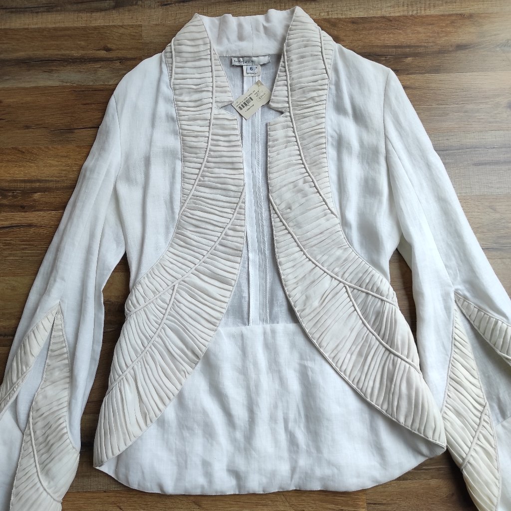 New Designer Heike Jarick Size 6 White Jacket